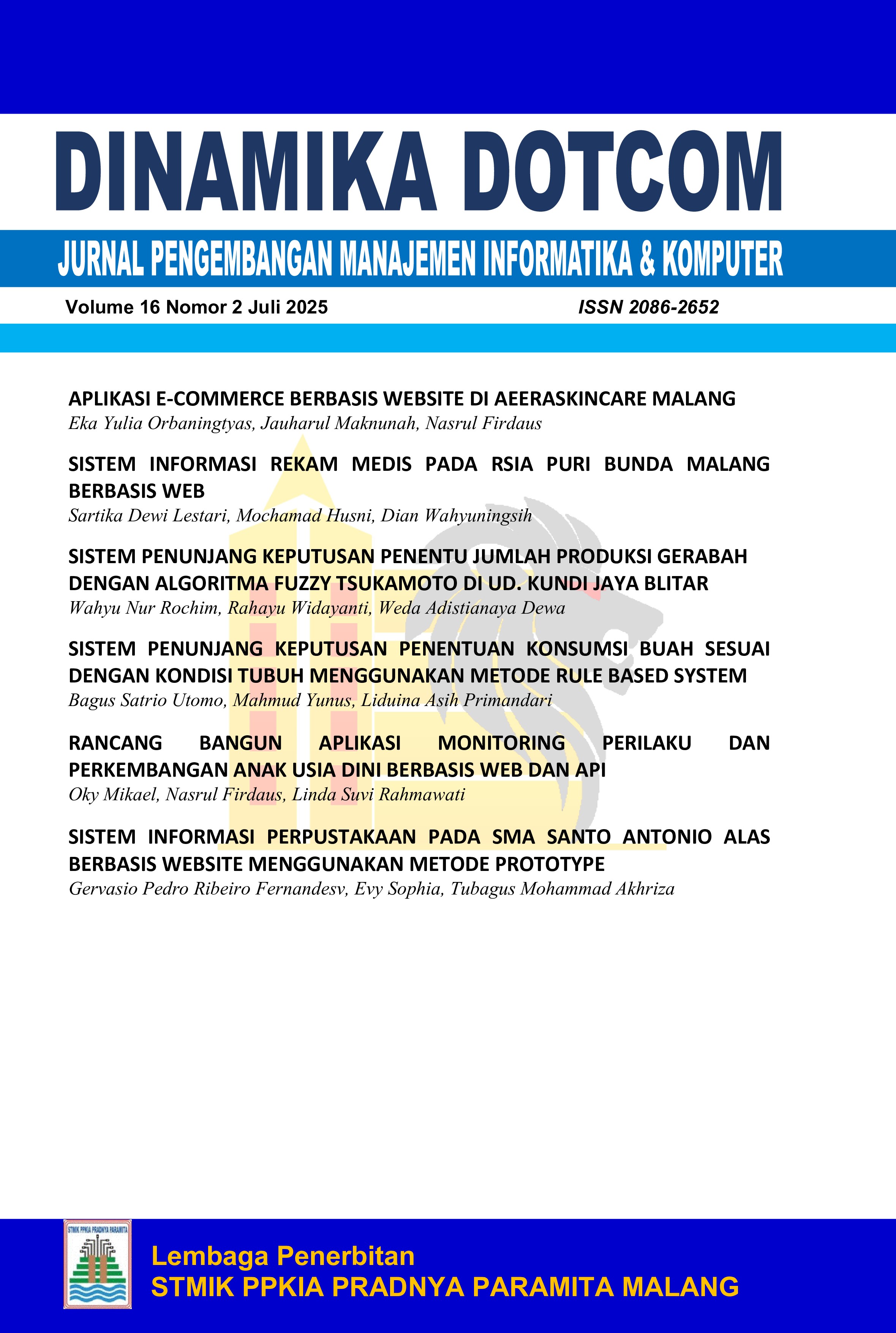 					View DINAMIKA DOTCOM Vol.16 No.2 Tahun 2025
				